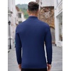image:imageCOOFANDY Mens Quarter Zip Sweaters Slim Fit Lightweight Knitted Mock Neck Pullover Casual Polo SweatersDark Blue