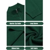 image:imageCOOFANDY Mens Quarter Zip Sweaters Slim Fit Lightweight Knitted Mock Neck Pullover Casual Polo SweatersDark Green