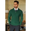 image:imageCOOFANDY Mens Quarter Zip Sweaters Slim Fit Lightweight Knitted Mock Neck Pullover Casual Polo SweatersDark Green
