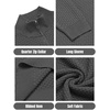 image:imageCOOFANDY Mens Quarter Zip Sweaters Slim Fit Lightweight Knitted Mock Neck Pullover Casual Polo SweatersDark Grey
