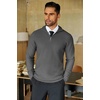 image:imageCOOFANDY Mens Quarter Zip Sweaters Slim Fit Lightweight Knitted Mock Neck Pullover Casual Polo SweatersDark Grey