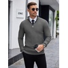 image:imageCOOFANDY Mens Quarter Zip Sweaters Slim Fit Lightweight Knitted Mock Neck Pullover Casual Polo SweatersDark Grey