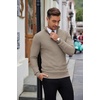 image:imageCOOFANDY Mens Quarter Zip Sweaters Slim Fit Lightweight Knitted Mock Neck Pullover Casual Polo SweatersDark Khaki