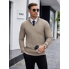 image:imageCOOFANDY Mens Quarter Zip Sweaters Slim Fit Lightweight Knitted Mock Neck Pullover Casual Polo SweatersDark Khaki
