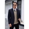 image:imageCOOFANDY Mens Quarter Zip Sweaters Slim Fit Lightweight Knitted Mock Neck Pullover Casual Polo SweatersDark Khaki