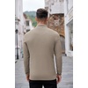 image:imageCOOFANDY Mens Quarter Zip Sweaters Slim Fit Lightweight Knitted Mock Neck Pullover Casual Polo SweatersDark Khaki