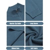 image:imageCOOFANDY Mens Quarter Zip Sweaters Slim Fit Lightweight Knitted Mock Neck Pullover Casual Polo SweatersDenim Blue