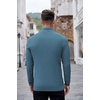 image:imageCOOFANDY Mens Quarter Zip Sweaters Slim Fit Lightweight Knitted Mock Neck Pullover Casual Polo SweatersDenim Blue