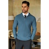 image:imageCOOFANDY Mens Quarter Zip Sweaters Slim Fit Lightweight Knitted Mock Neck Pullover Casual Polo SweatersDenim Blue