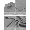 image:imageCOOFANDY Mens Quarter Zip Sweaters Slim Fit Lightweight Knitted Mock Neck Pullover Casual Polo SweatersGrey