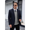 image:imageCOOFANDY Mens Quarter Zip Sweaters Slim Fit Lightweight Knitted Mock Neck Pullover Casual Polo SweatersGrey