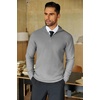 image:imageCOOFANDY Mens Quarter Zip Sweaters Slim Fit Lightweight Knitted Mock Neck Pullover Casual Polo SweatersGrey