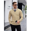 image:imageCOOFANDY Mens Quarter Zip Sweaters Slim Fit Lightweight Knitted Mock Neck Pullover Casual Polo SweatersKhaki