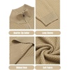 image:imageCOOFANDY Mens Quarter Zip Sweaters Slim Fit Lightweight Knitted Mock Neck Pullover Casual Polo SweatersKhaki