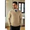 image:imageCOOFANDY Mens Quarter Zip Sweaters Slim Fit Lightweight Knitted Mock Neck Pullover Casual Polo SweatersKhaki