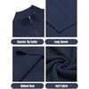 image:imageCOOFANDY Mens Quarter Zip Sweaters Slim Fit Lightweight Knitted Mock Neck Pullover Casual Polo SweatersNavy Blue