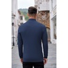 image:imageCOOFANDY Mens Quarter Zip Sweaters Slim Fit Lightweight Knitted Mock Neck Pullover Casual Polo SweatersNavy Blue
