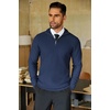 image:imageCOOFANDY Mens Quarter Zip Sweaters Slim Fit Lightweight Knitted Mock Neck Pullover Casual Polo SweatersNavy Blue