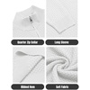 image:imageCOOFANDY Mens Quarter Zip Sweaters Slim Fit Lightweight Knitted Mock Neck Pullover Casual Polo SweatersWhite