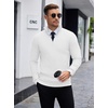 image:imageCOOFANDY Mens Quarter Zip Sweaters Slim Fit Lightweight Knitted Mock Neck Pullover Casual Polo SweatersWhite