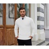 image:imageCOOFANDY Mens Quarter Zip Sweaters Slim Fit Lightweight Knitted Mock Neck Pullover Casual Polo SweatersWhite
