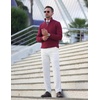 image:imageCOOFANDY Mens Quarter Zip Sweaters Slim Fit Lightweight Knitted Mock Neck Pullover Casual Polo SweatersWine Red