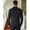 image:imageCOOFANDY Mens Quarter Zip Sweaters Slim Fit Mock Neck Pullover Sweaters Lightweight Knitted Polo SweaterBlack