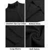 image:imageCOOFANDY Mens Quarter Zip Sweaters Slim Fit Mock Neck Pullover Sweaters Lightweight Knitted Polo SweaterBlack