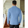 image:imageCOOFANDY Mens Quarter Zip Sweaters Slim Fit Mock Neck Pullover Sweaters Lightweight Knitted Polo SweaterBlue