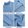 image:imageCOOFANDY Mens Quarter Zip Sweaters Slim Fit Mock Neck Pullover Sweaters Lightweight Knitted Polo SweaterBlue