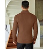 image:imageCOOFANDY Mens Quarter Zip Sweaters Slim Fit Mock Neck Pullover Sweaters Lightweight Knitted Polo SweaterBrown