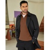 image:imageCOOFANDY Mens Quarter Zip Sweaters Slim Fit Mock Neck Pullover Sweaters Lightweight Knitted Polo SweaterBrown