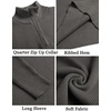 image:imageCOOFANDY Mens Quarter Zip Sweaters Slim Fit Mock Neck Pullover Sweaters Lightweight Knitted Polo SweaterDark Grey