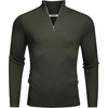 image:imageCOOFANDY Mens Quarter Zip Sweaters Slim Fit Mock Neck Pullover Sweaters Lightweight Knitted Polo SweaterDeep Green