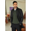 image:imageCOOFANDY Mens Quarter Zip Sweaters Slim Fit Mock Neck Pullover Sweaters Lightweight Knitted Polo SweaterDeep Green