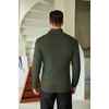 image:imageCOOFANDY Mens Quarter Zip Sweaters Slim Fit Mock Neck Pullover Sweaters Lightweight Knitted Polo SweaterDeep Green