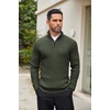image:imageCOOFANDY Mens Quarter Zip Sweaters Slim Fit Mock Neck Pullover Sweaters Lightweight Knitted Polo SweaterDeep Green