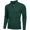 image:imageCOOFANDY Mens Quarter Zip Sweaters Slim Fit Mock Neck Pullover Sweaters Lightweight Knitted Polo SweaterGreen