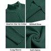 image:imageCOOFANDY Mens Quarter Zip Sweaters Slim Fit Mock Neck Pullover Sweaters Lightweight Knitted Polo SweaterGreen