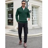 image:imageCOOFANDY Mens Quarter Zip Sweaters Slim Fit Mock Neck Pullover Sweaters Lightweight Knitted Polo SweaterGreen