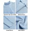 image:imageCOOFANDY Mens Quarter Zip Sweaters Slim Fit Mock Neck Pullover Sweaters Lightweight Knitted Polo SweaterLight Blue