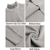 image:imageCOOFANDY Mens Quarter Zip Sweaters Slim Fit Mock Neck Pullover Sweaters Lightweight Knitted Polo SweaterLight Grey