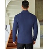 image:imageCOOFANDY Mens Quarter Zip Sweaters Slim Fit Mock Neck Pullover Sweaters Lightweight Knitted Polo SweaterNavy Blue