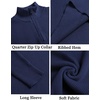 image:imageCOOFANDY Mens Quarter Zip Sweaters Slim Fit Mock Neck Pullover Sweaters Lightweight Knitted Polo SweaterNavy Blue