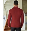 image:imageCOOFANDY Mens Quarter Zip Sweaters Slim Fit Mock Neck Pullover Sweaters Lightweight Knitted Polo SweaterRed