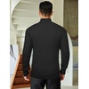 image:imageCOOFANDY Mens Quarter Zip Sweaters Slim Fit Mock Neck Pullover Sweaters Lightweight Knitted Polo SweaterRibbed Black