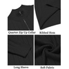 image:imageCOOFANDY Mens Quarter Zip Sweaters Slim Fit Mock Neck Pullover Sweaters Lightweight Knitted Polo SweaterRibbed Black