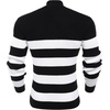 image:imageCOOFANDY Mens Quarter Zip Sweaters Slim Fit Mock Neck Pullover Sweaters Lightweight Knitted Polo SweaterStripe Black  White