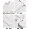 image:imageCOOFANDY Mens Quarter Zip Sweaters Slim Fit Mock Neck Pullover Sweaters Lightweight Knitted Polo SweaterWhite