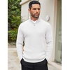 image:imageCOOFANDY Mens Quarter Zip Sweaters Slim Fit Mock Neck Pullover Sweaters Lightweight Knitted Polo SweaterWhite